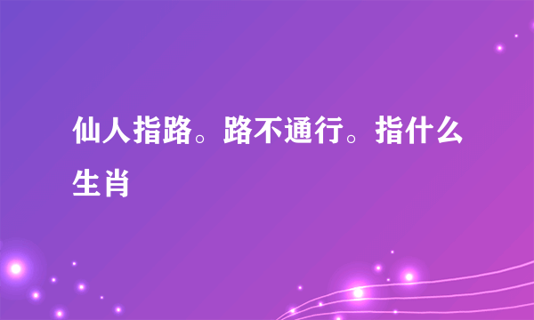 仙人指路。路不通行。指什么生肖