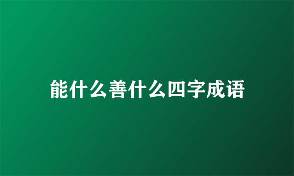 能什么善什么四字成语