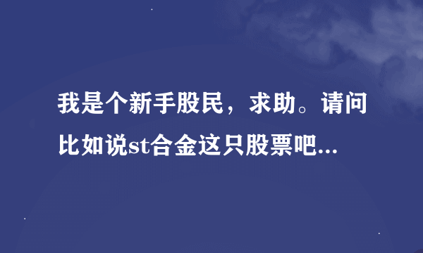 我是个新手股民，求助。请问比如说st合金这只股票吧。影响这只股票涨跌的因素是不是和市场上