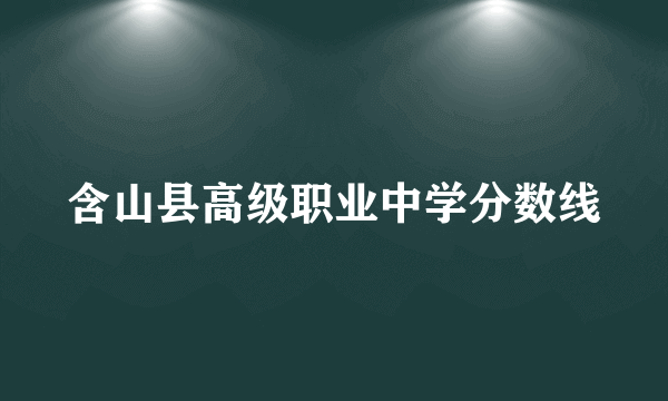 含山县高级职业中学分数线