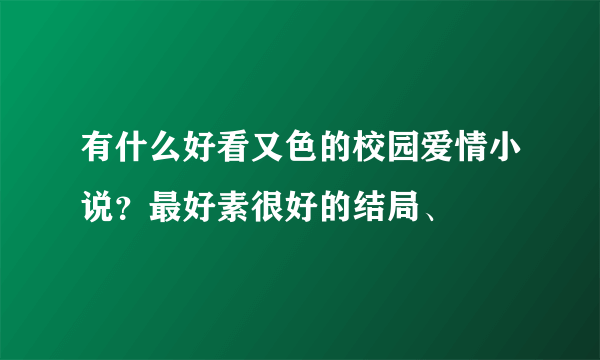 有什么好看又色的校园爱情小说？最好素很好的结局、