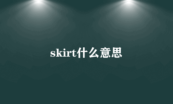 skirt什么意思