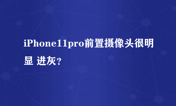 iPhone11pro前置摄像头很明显 进灰？