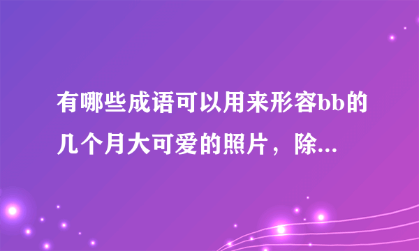 有哪些成语可以用来形容bb的几个月大可爱的照片，除了天真无邪之外