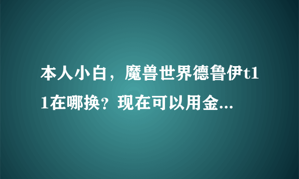 本人小白，魔兽世界德鲁伊t11在哪换？现在可以用金币换吗？求解