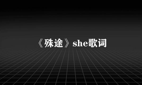 《殊途》she歌词