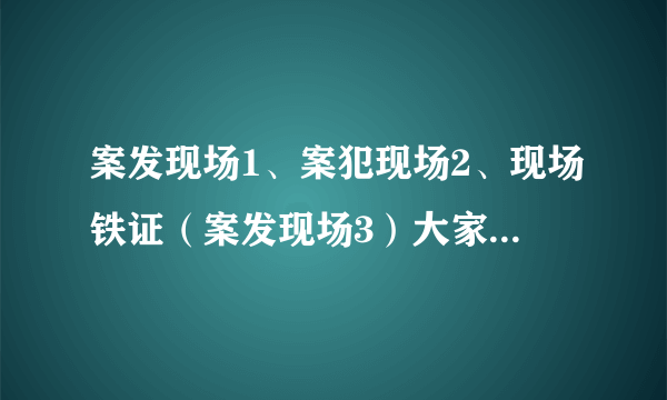 案发现场1、案犯现场2、现场铁证（案发现场3）大家觉得哪部最好啊？