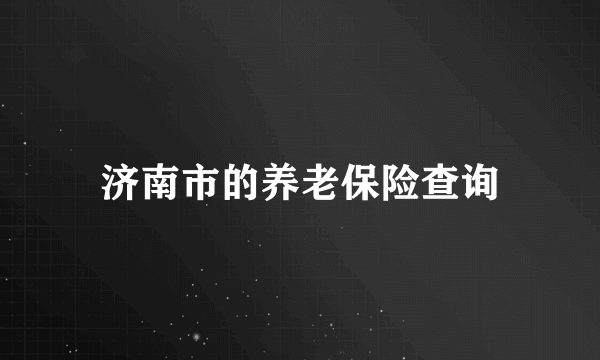 济南市的养老保险查询