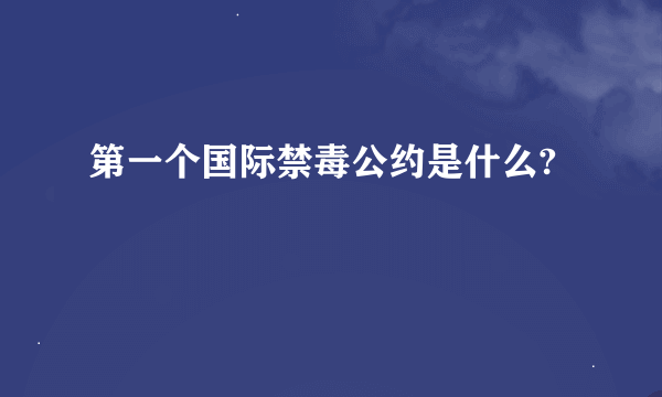 第一个国际禁毒公约是什么?