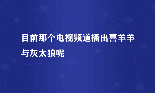 目前那个电视频道播出喜羊羊与灰太狼呢