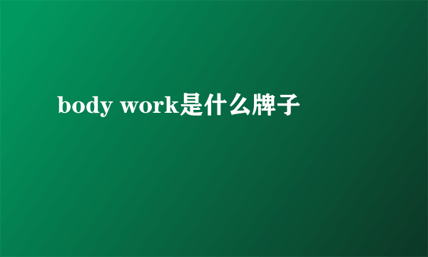 body work是什么牌子