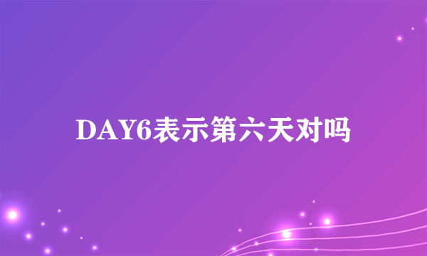 DAY6表示第六天对吗