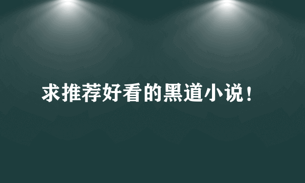 求推荐好看的黑道小说！