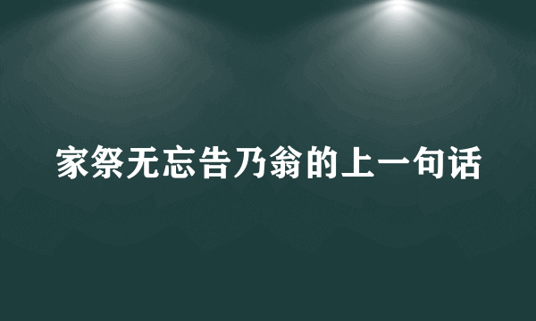 家祭无忘告乃翁的上一句话