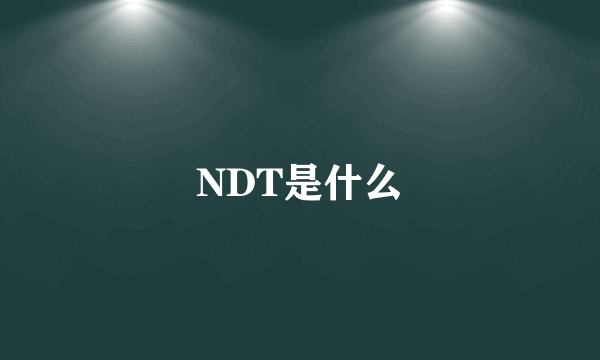 NDT是什么