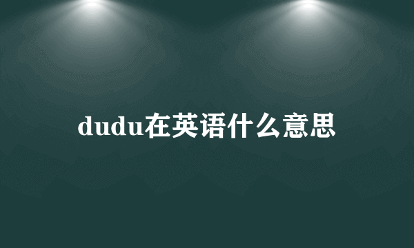 dudu在英语什么意思