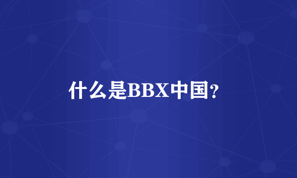 什么是BBX中国？