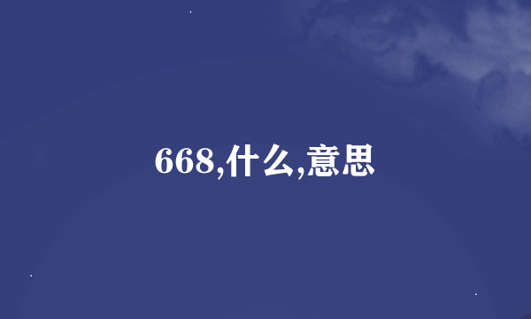 668,什么,意思