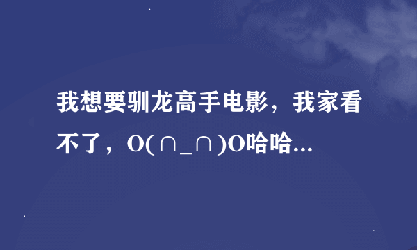 我想要驯龙高手电影，我家看不了，O(∩_∩)O哈哈~片子哈，不要乱写，知道么？