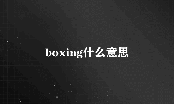 boxing什么意思