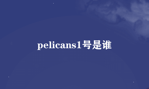 pelicans1号是谁