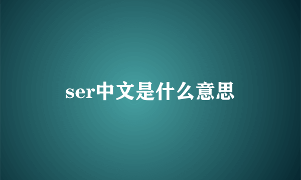 ser中文是什么意思