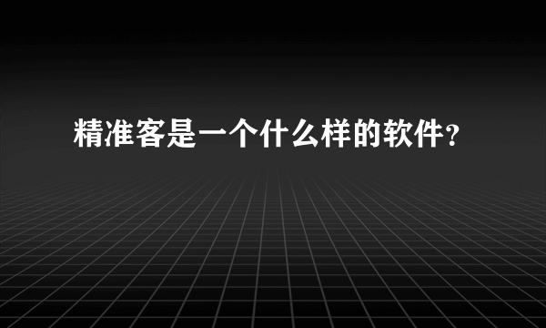 精准客是一个什么样的软件？