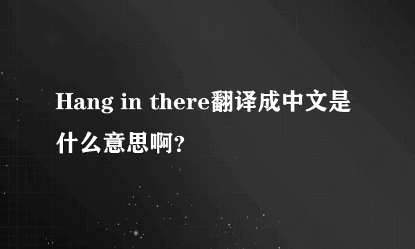 Hang in there翻译成中文是什么意思啊？