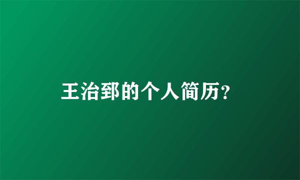 王治郅的个人简历？