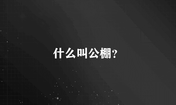 什么叫公棚？