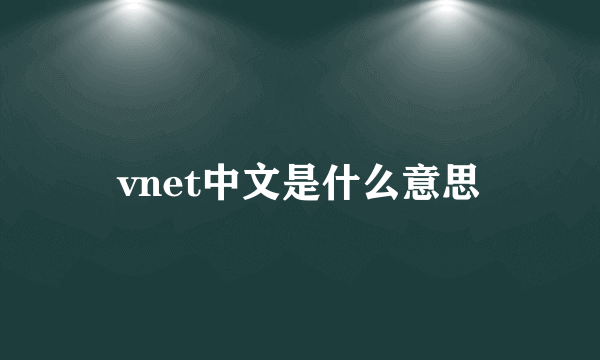 vnet中文是什么意思