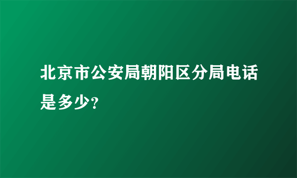 北京市公安局朝阳区分局电话是多少？