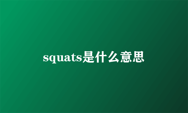 squats是什么意思