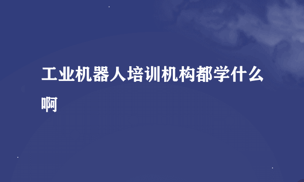 工业机器人培训机构都学什么啊