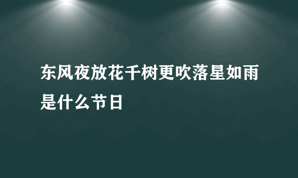 东风夜放花千树更吹落星如雨是什么节日