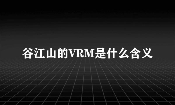 谷江山的VRM是什么含义