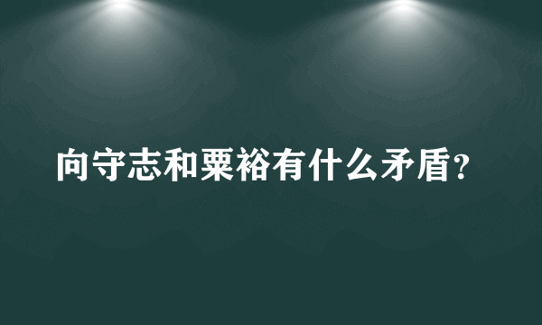 向守志和粟裕有什么矛盾？