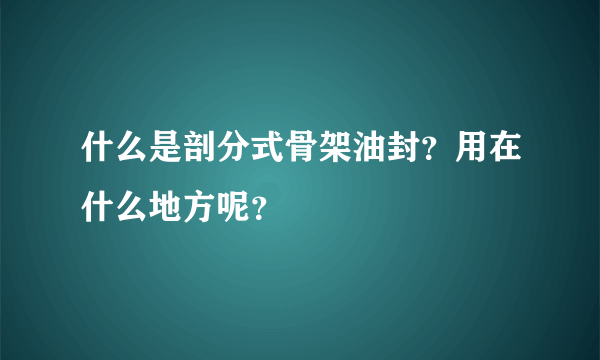 什么是剖分式骨架油封？用在什么地方呢？