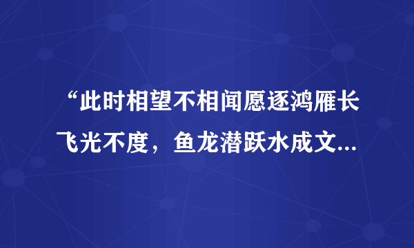 “此时相望不相闻愿逐鸿雁长飞光不度，鱼龙潜跃水成文”是什么意思？