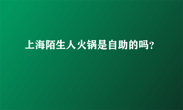 上海陌生人火锅是自助的吗？