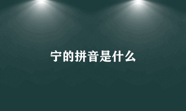 宁的拼音是什么