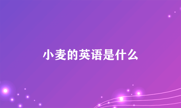 小麦的英语是什么