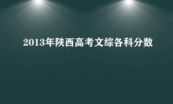 2013年陕西高考文综各科分数