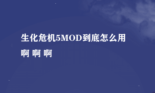 生化危机5MOD到底怎么用 啊 啊 啊