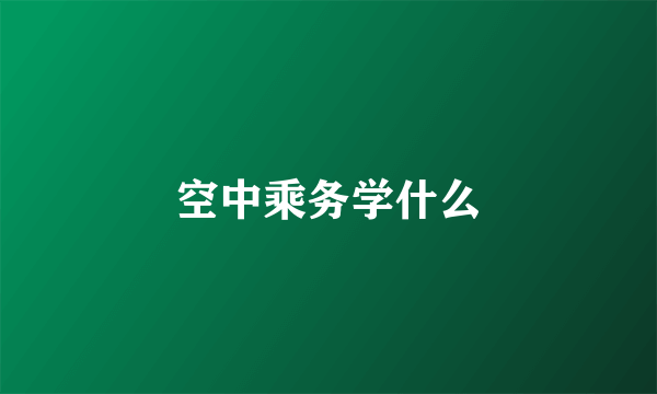 空中乘务学什么