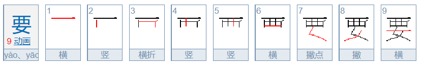 要字的笔顺图