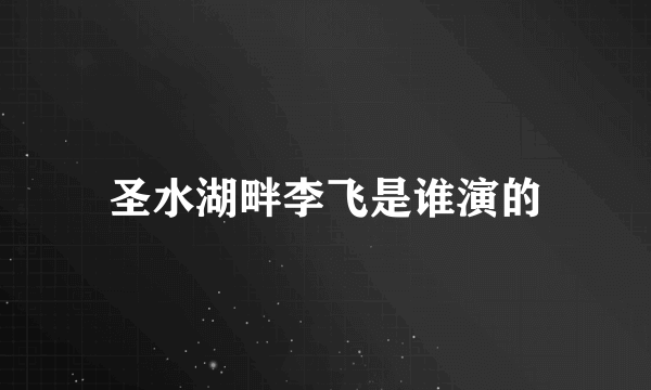 圣水湖畔李飞是谁演的