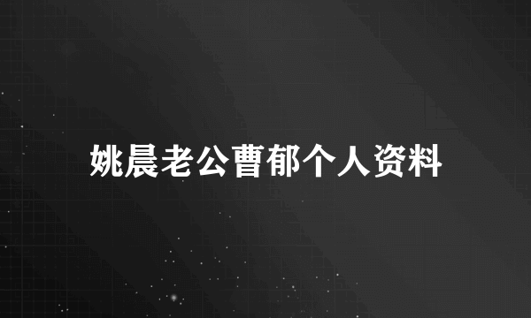 姚晨老公曹郁个人资料