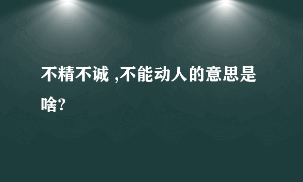 不精不诚 ,不能动人的意思是啥?