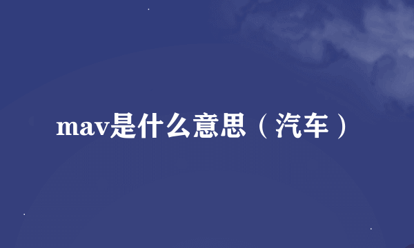 mav是什么意思（汽车）